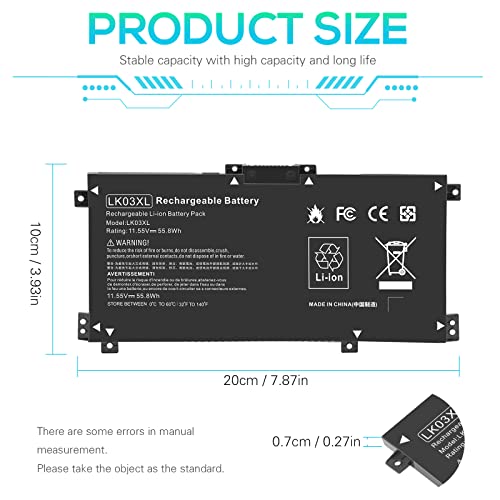 Image of LK03XL Battery for hp Envy x360 Convertible 17m-ae0xx 17-bw 17m-ae111dx 15m-bp1xx 15m-cn0xxx 15-cn0xxx 15m-cp0xxx 15m-cn0012dx 15m-cn0011dx for HP Envy X360 Convertible 17-AE 17M-AE 17-BW 17-CE 17M-CE
