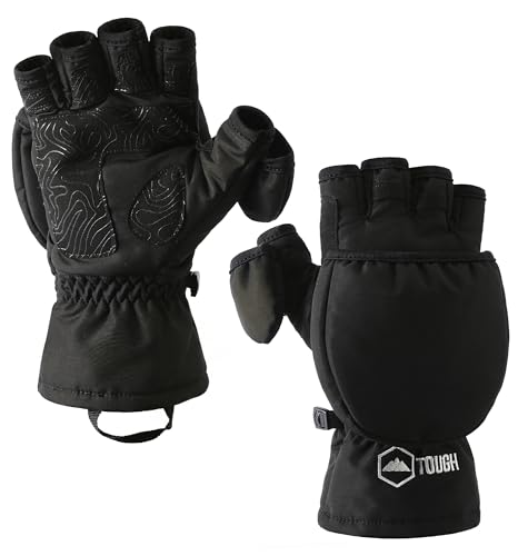 Tough Outdoors Convertible Gloves Men - Ice Fishing Mittens for