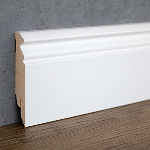 PROVISTON | Plinthe moulurée | 16 x 80 x 2500 mm | plinthe MDF mélaminé | plinthe moulurée blanc | 2,5 m