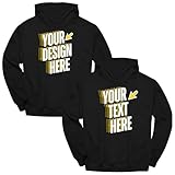 Printson Custom Hoodie for Men & Women | Personalized Gift for Boyfriend, Girlfriend | Matching Hoodies for Couples | Front & Back Printed with Text, Picture, Design Options