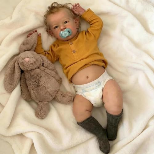 Muñeco Reborn Bebé de Vinilo 20" Realista Niño miniatura 4