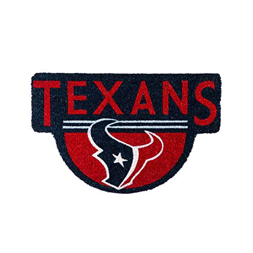 Team Sports America Officially Licensed NFL Fan Gear Houston Texans, Shaped Coir Door Mat Floor Mat Sports Accessories and Gift for Home Office and Fan Cave