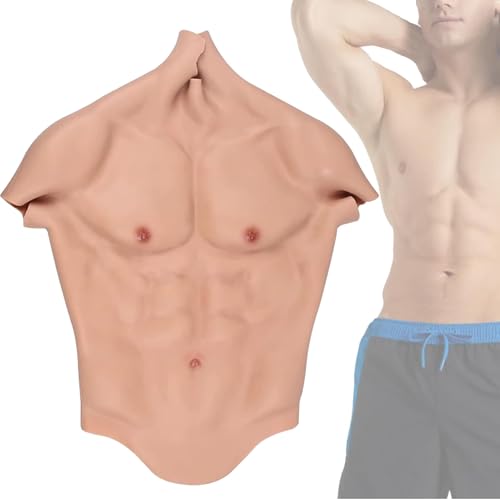 Músculos del pecho de silicona de alta fidelidad con cuello alto para disfraz de mujer