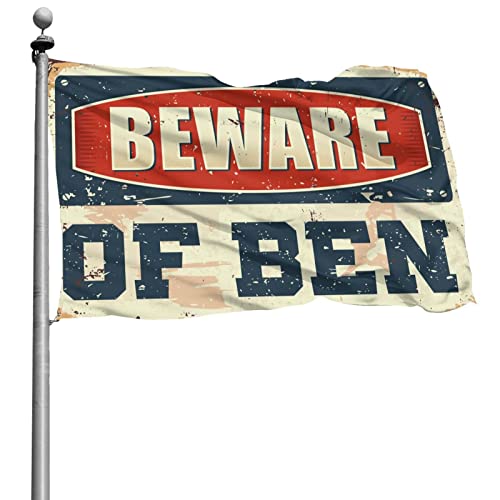 Drapeaux muraux drôles Beware of Ben habillage mural géant 152x244