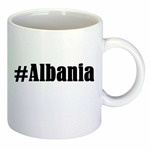 taza para café #Albania Hashtag Raute Cerámica Altura 9.5 cm diám...