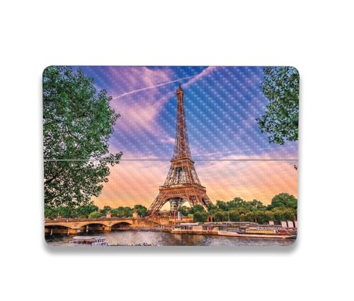 Image of MightySkins Carbon Fiber Skin Compatible With Microsoft Surface Laptop Studio 2 (2023) Full Wrap Kit - Eiffel Tower | Protective, Durable Textured Carbon Fiber Finish | Easy To Apply | Made in the USA