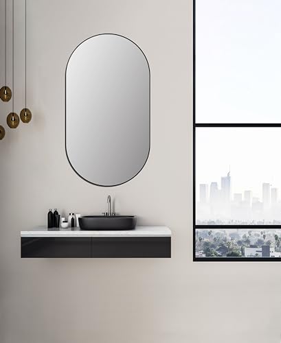 Versatile: questo specchio è adatto come specchio da bagno adatto all'acqua umida e come elegante specchio decorativo o da parete per aggiungere un tocco elegante a qualsiasi stanza. Scopri l'estetica funzionale!
