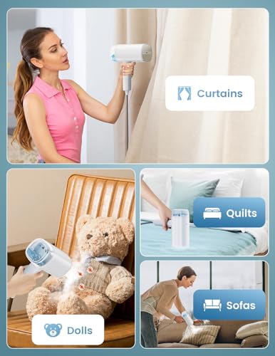 Centrales vapeur Travel Iron Steam Mini Mioduro Defroisseur Vapeur, défroisseur à vapeur horizontal et vertical 2 en 1, fer à vapeur portable, cuiseur à vapeur 2000 W pour la maison et les voyages – Image 4