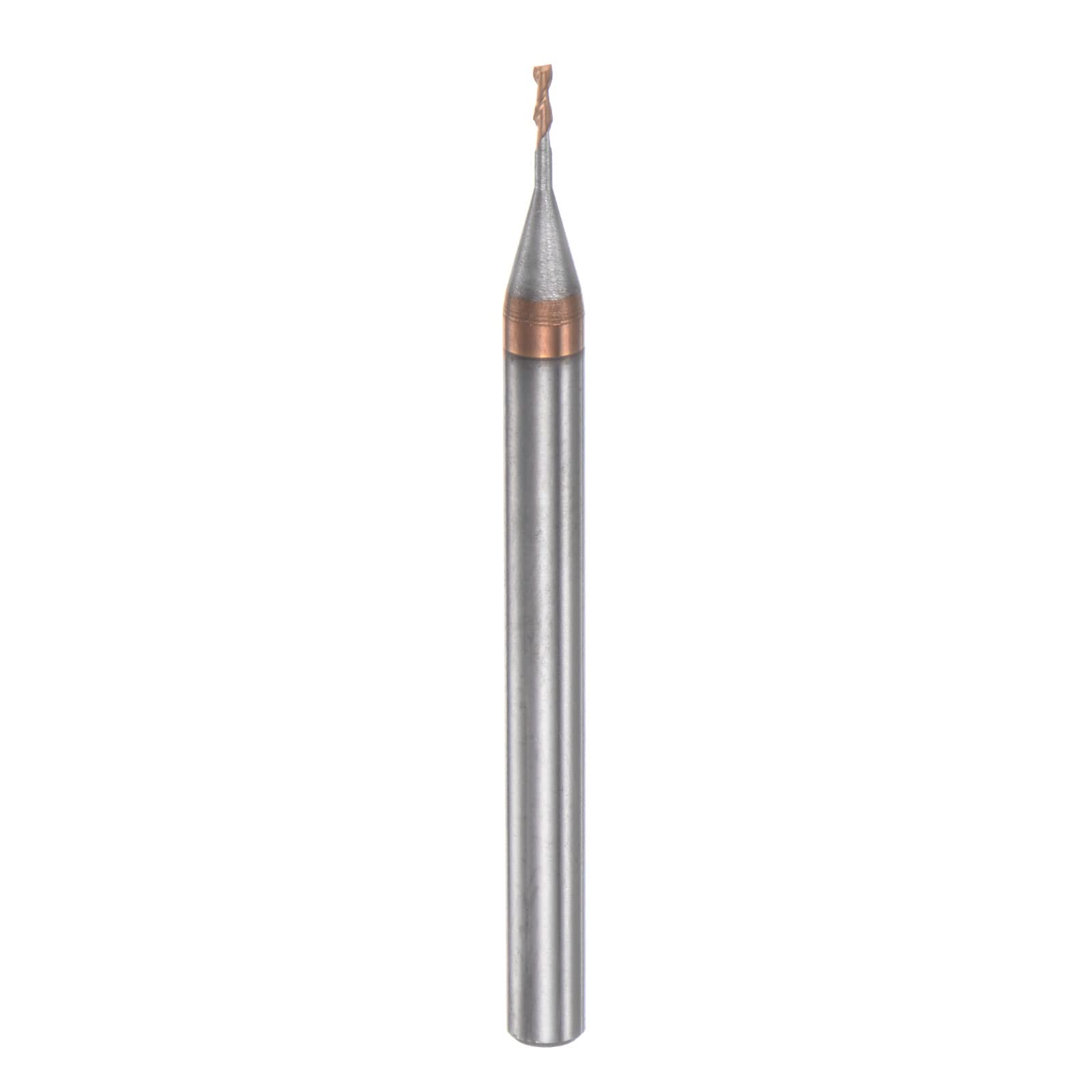 HARFINGTON Square Nose End Mill 4mm Shank 1mm x 6mm Titanium Coated Solid Carbide Long Reach Extended Neck 2 Flutes CNC Router Bit Milling Cutter for Stainless Steel Alloy Hardened Steel