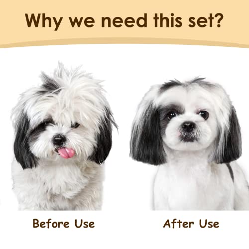 Miu Pet Professional Long Haired Dog Grooming Kit - Dog Cat Grooming Brush, Dog Deshedding Brush And Self-Cleaning Slicker Brush For Dogs 3 In 1 Dog Brush Set Gift Box For Long Hair Dogs Owners #TOP6