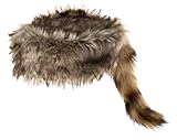 Artisan Owl Daniel Boone & Davy Crockett Style Raccoon Hat - Synthetic Cap with Real Raccoon Tail - X-LARGE