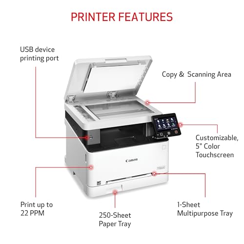 canon color imageclass mf652cw - wireless laser printer multifunction with scanner copier mobile ready 3 year limited warranty 22 ppm color white