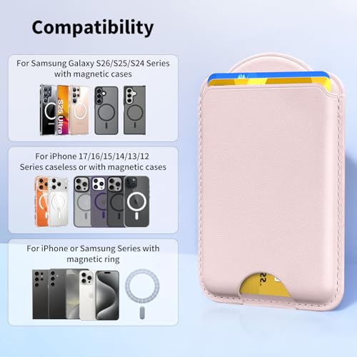 Porte-cartes magnétique en cuir MagSafe pour Samsung Galaxy S25 et iPhone 16 17 - 7