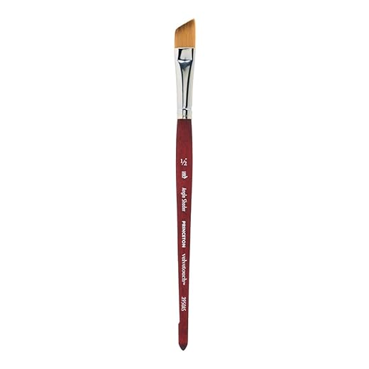 Princeton Velvetouch, Series 3950, Paint Brush for Acrylic, Oil and Watercolor, Angle Shader, 1/2 Inch