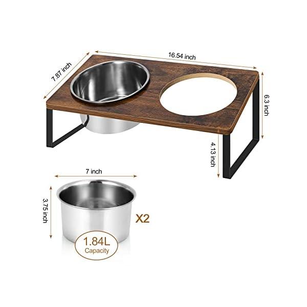 Elevated Dog Bowls, Raised Dog Bowl Stand Feeder for Large Medium Small Size Dogs, Pet Food and Water Bowl with 2 Stainless Steel Bowls Elevated Dog Bowls, Raised Dog Bowl Stand Feeder for Large Medium Small Size Dogs, Pet Food and Water Bowl with 2 Stainless Steel Bowls