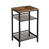 HOOBRO Hoge bijzettafel, industriële telefoontafel, slank nachtkastje, bank-bijzettafel, met 3-laags opbergplanken, smal…