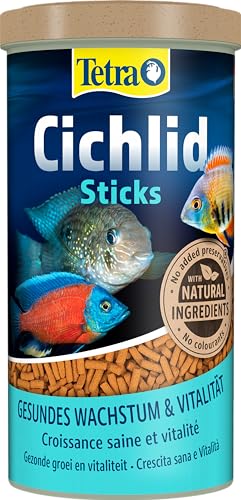 Tetra Tetra - Cichlidés Sticks - Aliment Complet en sticks pour grands Cichlidés/Poissons d'eau douce tropicale, 1L, Multicolore, 320 g (Lot de 1)