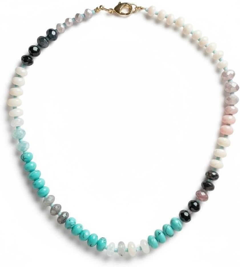 Gemstone Resin Bead Necklace - 17in