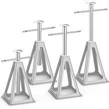 BEBOBLY RV Stack Jacks 4 Pack, Screw Jack Stands for RV Camper Travel Trailer Leveling, Aluminum Stabilizer Jacks, Single Support Unloading Up to 6000 Lbs, Adjustable from 11" to 17"