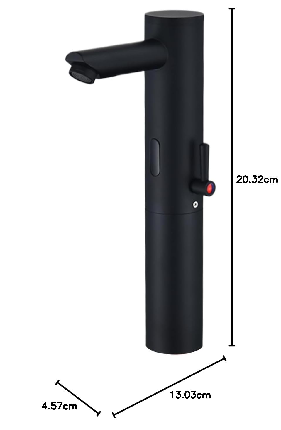 Automatischer, berührungsloser Waschbeckenarmatur, Sensor, bewegungsaktiviert, No-Touch-Messing-Wasserhahn mit einstellbarem Temperaturkontrollgriff für Zuhause, Waschtisch, Gewerbe und Büro (hoch