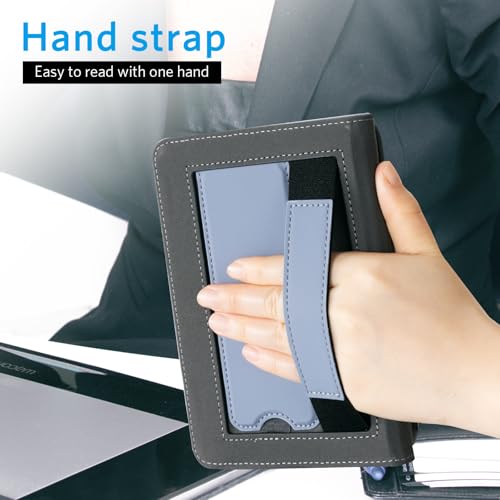 Image of CoBak Case for 6 inch E-Reader - PU Leather Smart Cover with Auto Sleep /Wake & Hand Strap, not Compatible with Kobo Clara,Purple Skin