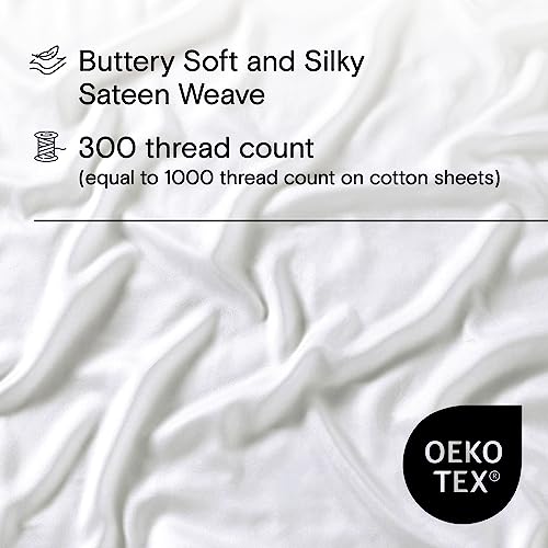 Sijo AiryWeight Tencel Sheet Set, 100% Lyocell Derived from Eucalyptus, Buttery Soft, Architectural Digest 2022 Best Cooling Sheets Winner - 3pc - 2 Pillowcases 1 Fitted (Snow, Cal King)