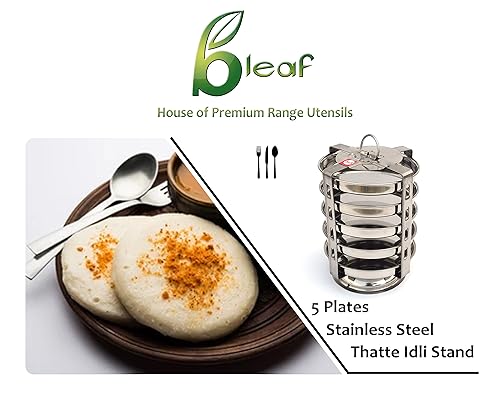 Image of Bleaf Stainless Steel Thatte Idli Stands (5 Plates)