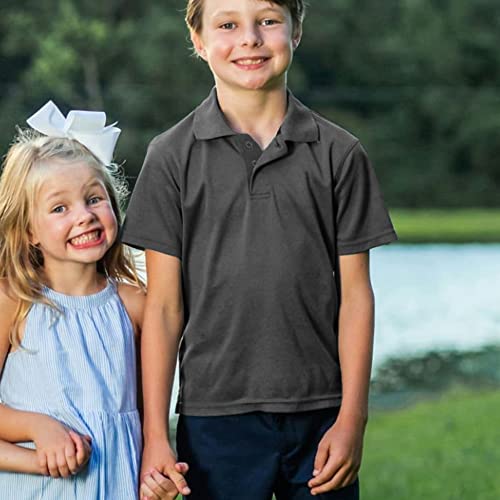 Balennz Boy's Golf Polo Shirt School Uniform - Moisture Wicking Athletic Short Sleeve Active Performance Polo Shirts Medium #TOP2