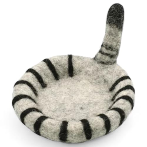 匠美風Select クリスマス 2WAY ( 飾り 〜 プレゼント ) フリースタイル オーナメント ネパールフェルトトレイ ネコのしっぽ グレー