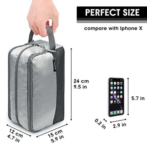 Image of WANDF Travel Toiletry Bag for Men, Small Dopp Kit for Toiletries | Water-Resistant Fabric, Travel Bag for Toiletries, Compact Storage, Shaving Accessories, Weekend Trips