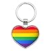 Rainbow Pride Gay Lesbian Contemporary Keychain Heart Love Metal Key Chain Ring