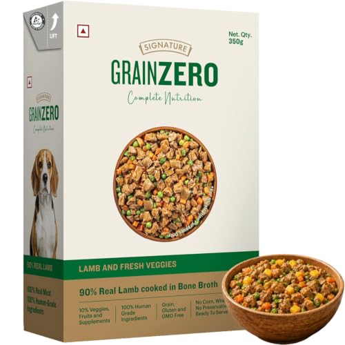 Image of Grain Zero Dog Fresh Food Tetra Pak Lamb & Vegetables, for Adult & Puppy, 350g | Supports Joint & Health | Supports Immune System | Anti Inflammatory Properties | Ready to Serve | One Pack One Meal