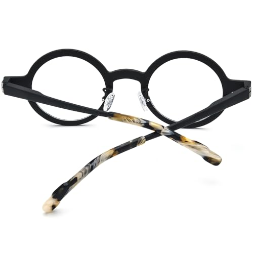 Image of FONEX Colorful Pure Titanium Glasses Frame Women Retro Round Eyeglasses