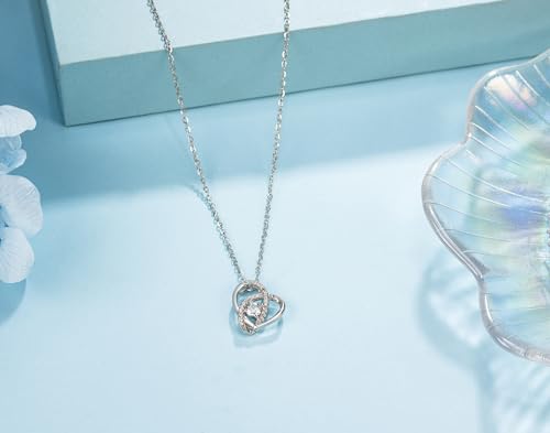 Wife Gift, Romantic Gifts for Her, Sterling Silver Love Knot Necklace, Wife Birthday Gift Ideas, Valentine's Day Gift, Christmas Jewelry, Wife Necklace from Husband3