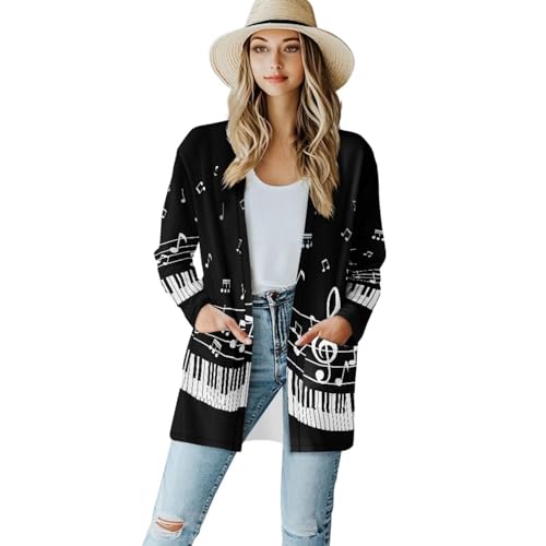 Image of Biyejit Women's Long Sleeve Open Front Cardigan Casual Loose Lightweight Cardigans with Pockets Drape Cardigan