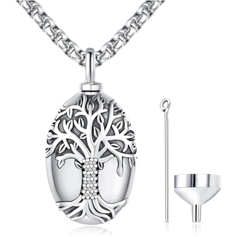 ADMETUS Sterling Silver Tree of Life Urn Necklace Cover