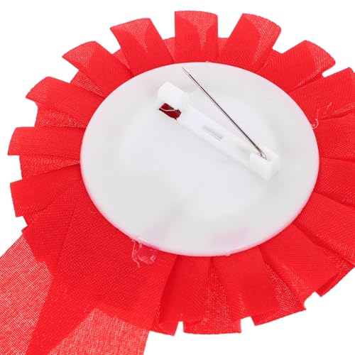Badges ruban vierges petits et faciles à fixer en tôle et satin rouge - 3