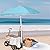 JEAREY 7.5 FT Beach Umbrella UV 50+ Outdoor Portable Sunshade Umbrella with Sand Anchor, Push Button Tilt and Carry Bag for Patio Outdoor Garden Beach Teal