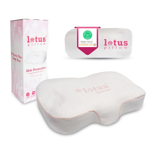 ERGO FOAM Anti Falten Kissen Anti-Aging Schlafkissen mit Lotus-Hyaluron Bezug – Faltenfrei Aufwachen mit Memory Foam – Ideal nach Beauty-OPs & bei empfindlicher Haut
