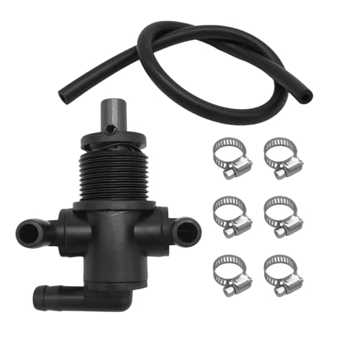 HZEL 3 Way Petcock Tank Fuel Shut-Off Valve Switch, OEM# 7052161 Vehicle Oil Cut Off Valve Replacement with Clamps, Automotive Accessories, Compatible with Ranger Sportsman Magnum