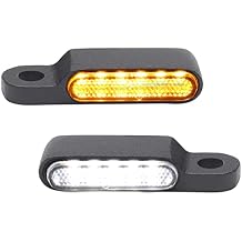 Mini Handlebar Sequential LED Turn Signals, 12V Front Motorcycle Running Lights for Harley Sportster, Dyna, Road King, Softail, Honda CBR, Yamaha, Victory