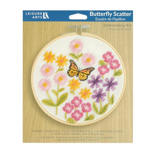 Image of LEISURE ARTS Emb Kit 6 inch Butterfly Scatter