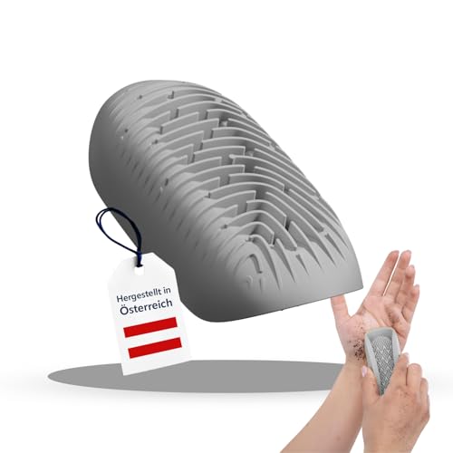 SIOUX Handwaschbürste vlyp - Hygienisch, Spülmaschinenfest, Reversibles Design für Reinigung & Massage, Vielseitig für Hände, Körper & Haushalt, Premium Silikon langlebig & nachhaltig (hellgrau)