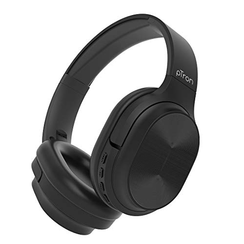 pTron Studio Pro Soundster Hi-Fi Over The Ear Wireless Bluetooth Headphones with Mic, Long Battery Life & Passive Noise Cancellation - (Black)