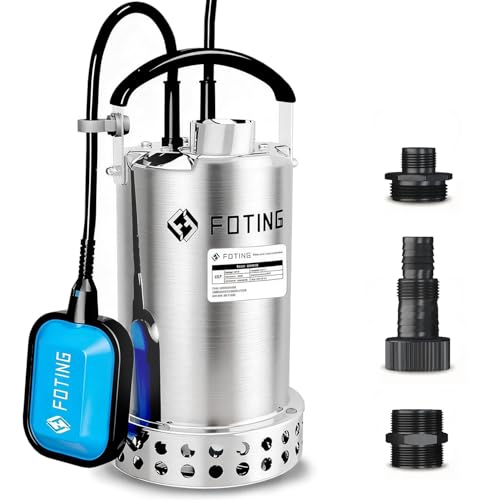 FOTING Full 304 Stainless Steel Sump Pump with...