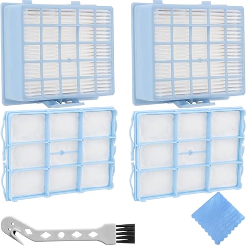 EATBALE HEPA Filter + Motor protection filters for Siemens VSZ 3Series Z 3.0 VSZ31423, VSZ31455, VSZ31456, VSZ31466, VS06G2410, VSZ3XTRM11 Vacuum Cleaner, 2 HEPA Filters 2 Motor Protection Filters