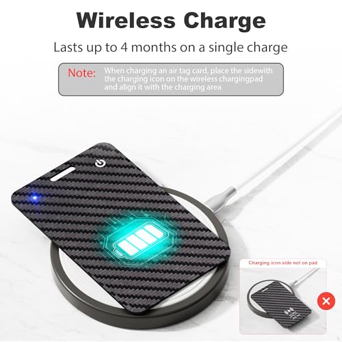 Image of [Apple MFi Certified] 2 Pack Wallet Tracker Card with Apple Find My (iOS Only) Rechargeable Air Tracker Tags Bluetooth Wallet Finder IP68 Waterproof GPS Tracker Item Finder for Keys, Bags, Passport