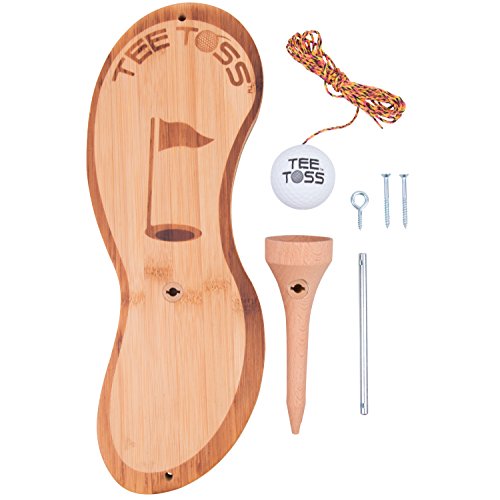 Tiki Toss Golf Ball Toss Game - 100% Bamboo - Be The First to Land The Ball Up On The Tee! (All Parts Included), 17 in. x 7 in. x 2 in, EMW9700642 - Thumbnail 3