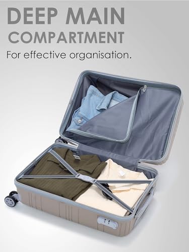 Image of Wesley Golfer Style Cabin 57 cm Small 8 Wheel Hard Case Trolley Bag Suitcase,(57cm, Beige)
