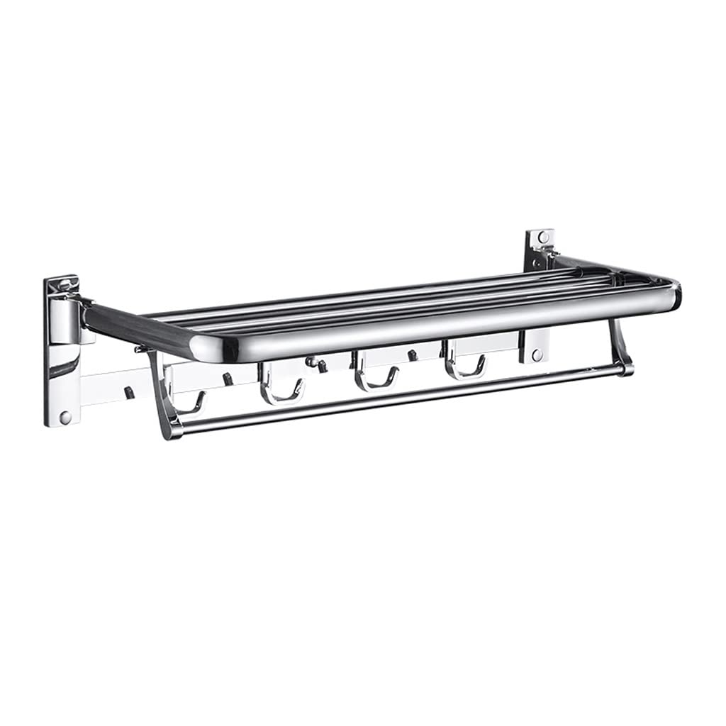 Porte-serviettes en acier inoxydable pliant rack mural double couche de salle de bain